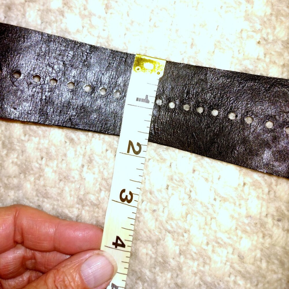 Moroccan Handmade Leather Belt w/Horn-Look Buckle Boho Chic Western Southwestern - Picture 7 of 7